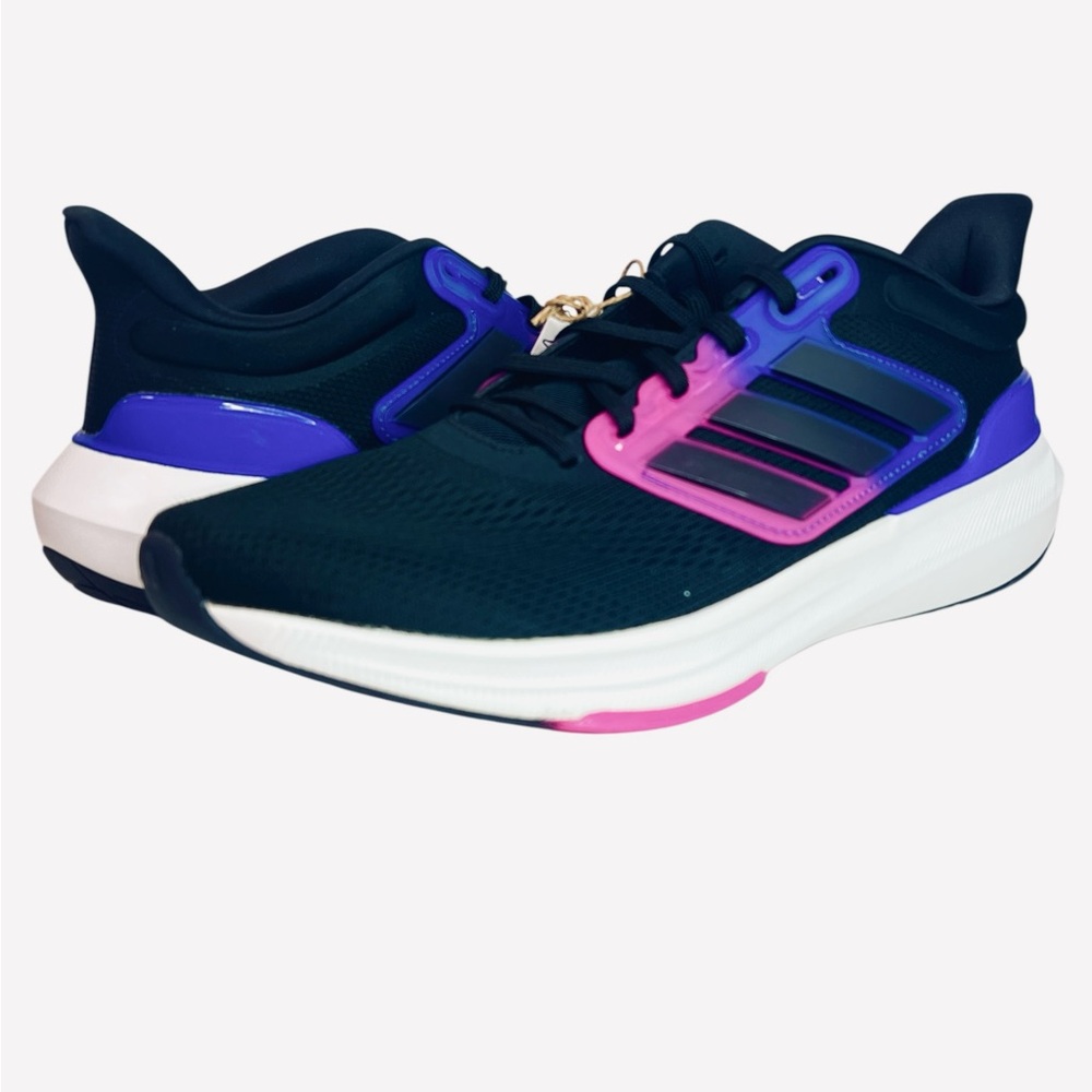 Adidas Ultrabounce Comfy Running Shoes Black/Pink/Blue HQ1476 Mens Size 11.5